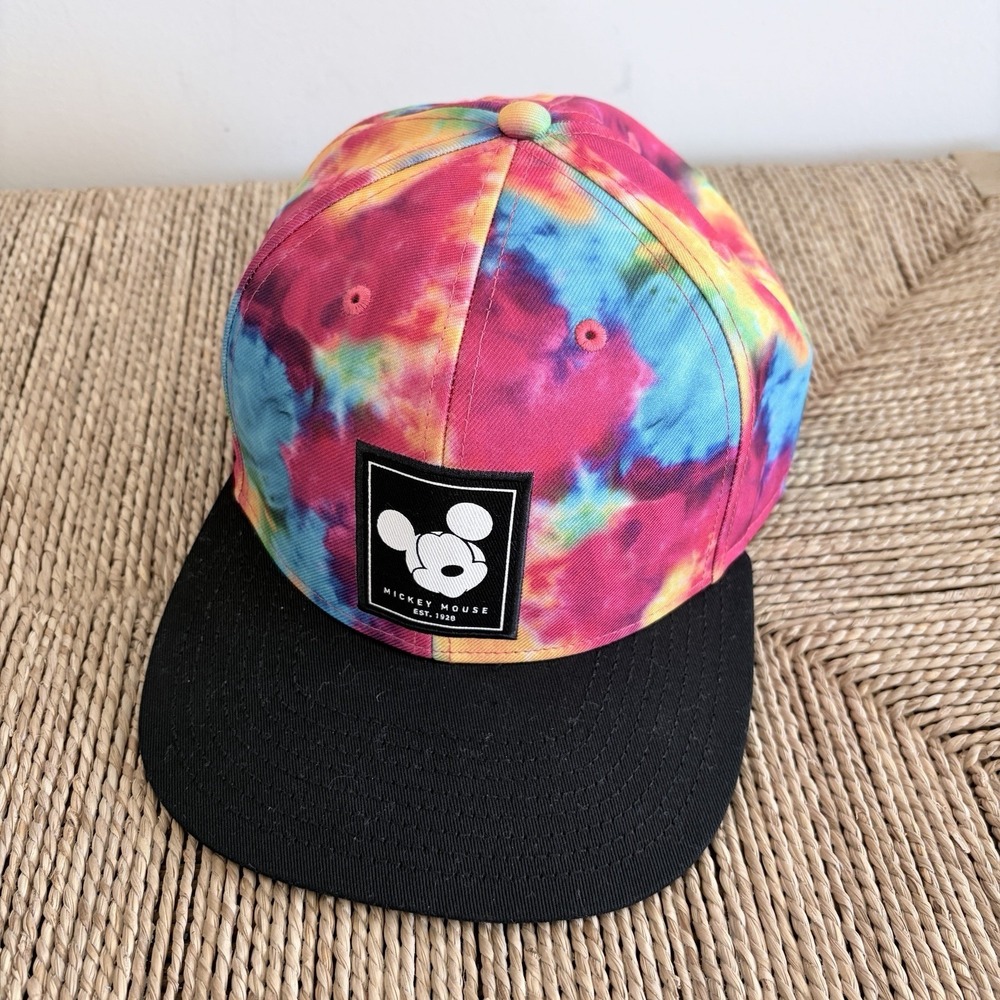 NEFF Disney Collection Mickey Mouse Black Tie Dye Snapback Trucker Hat Cap